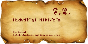 Hidvégi Miklós névjegykártya